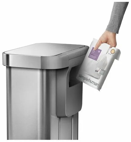 Simplehuman Coș cu pedale 55 l, argintiu, 55 l