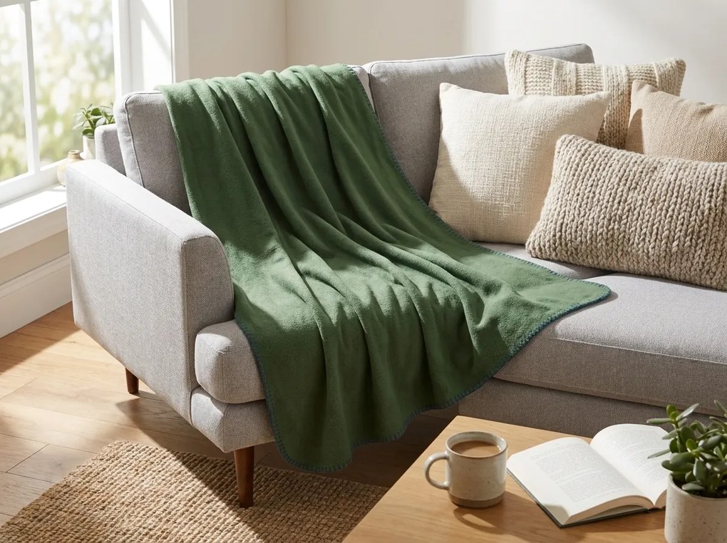 Patura fleece MELVIRA DUO, verde Dimensiune: 150 x 200 cm