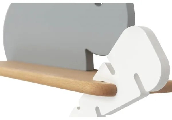 Aplică LED cu raft pentru copii RABBIT LED/4W/230V gri/alb/lemn