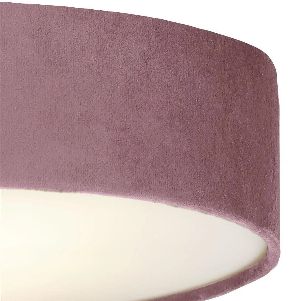 Plafoniera moderna cu abajur din catifea roz Drum 3L, 50cm
