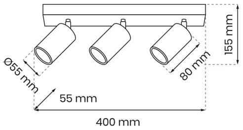 Spot HUDSON 3xGU10/8W/230V alb