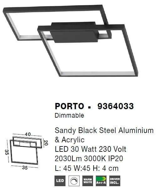 Lustra LED aplicata design modern geometric ENIGMA 30W NVL-9364033