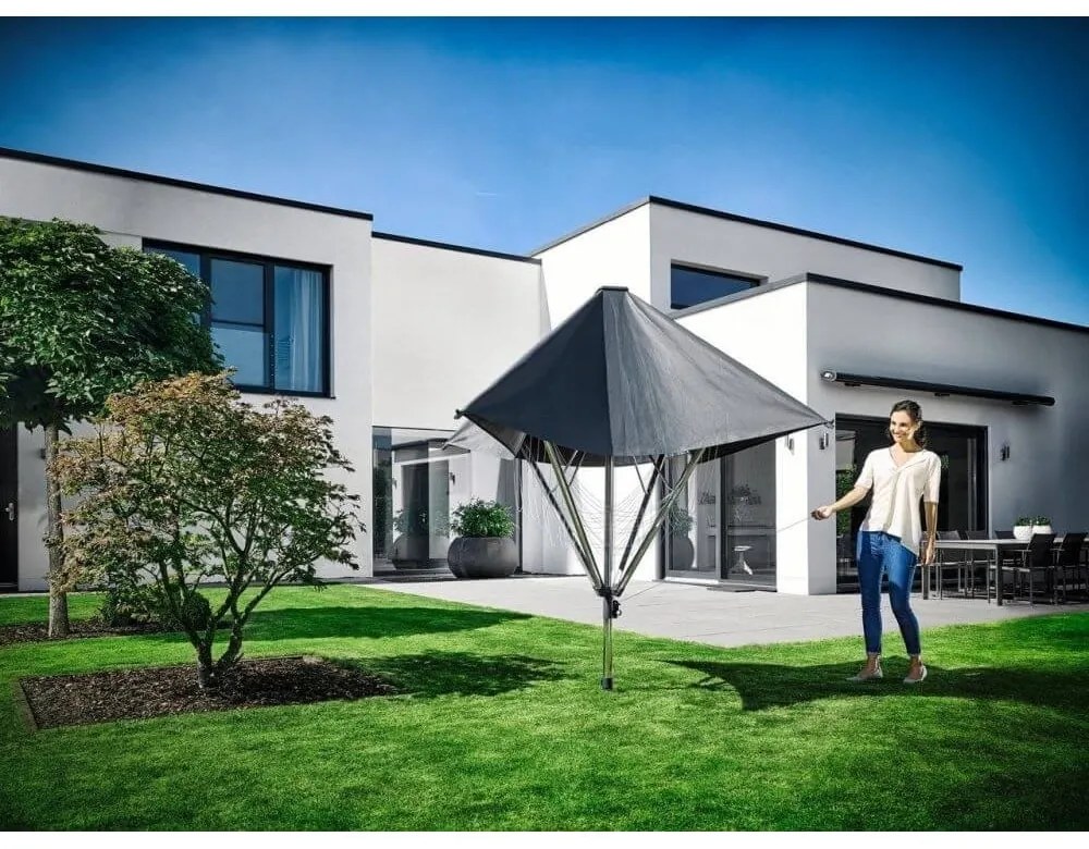 Uscător de rufe argintiu pentru grădină 40 m LinoProtect 400 – LEIFHEIT
