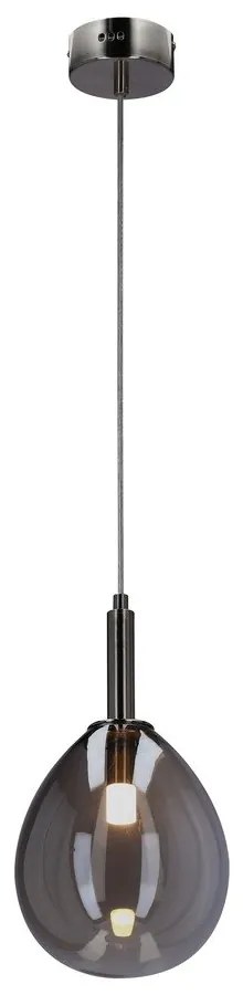 Lustră gri LED cu abajur din sticlă Lukka – Candellux Lighting