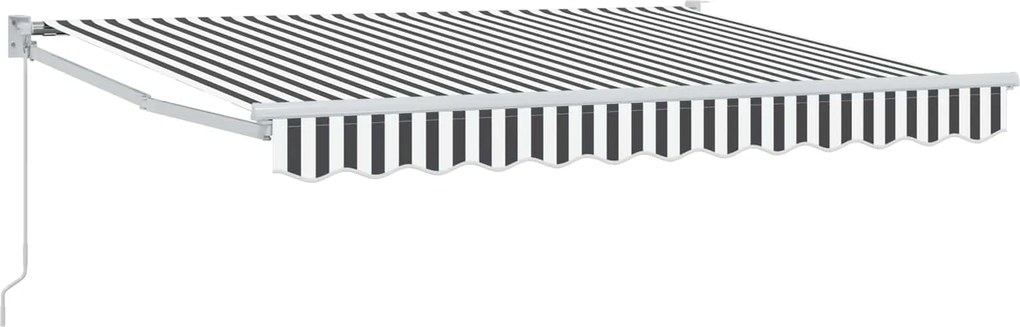 vidaXL Copertină retractabilă manuală Antracit și Alb 3,5 x 2 m