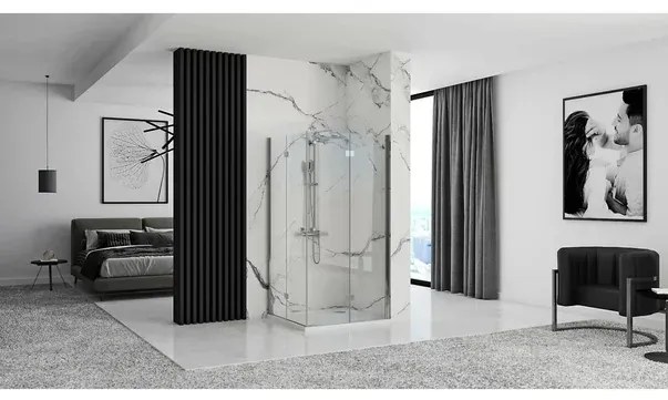 Cabina de dus dreptunghiulara cu usi pliabile Rea Fold N2 modulara 90x100 crom