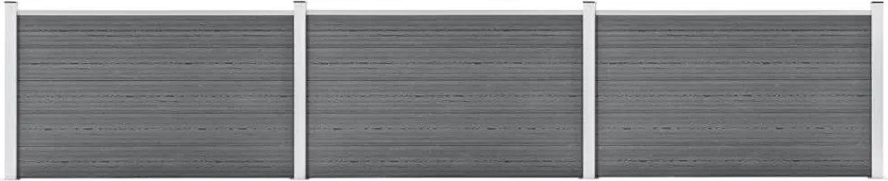 vidaXL Gard de grădină, gri, 526 x 106 cm, WPC