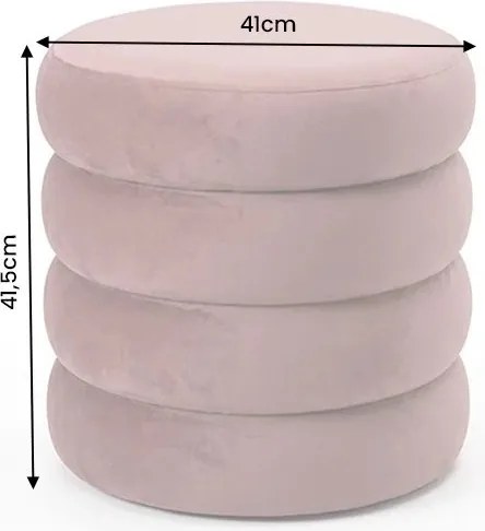 Taburete cu spatiu de depozitare, VOGUE 40cm catifea rose