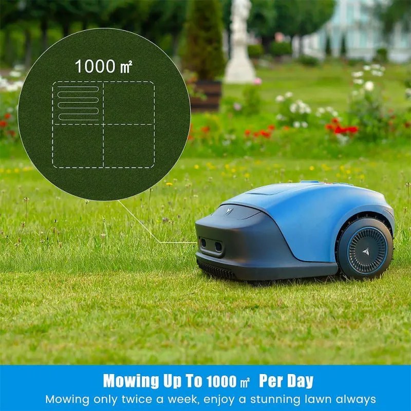 Robot de tuns gazon/iarba HOOKII Neomow S, Pentru până la 1000 m², 60 dB, Wi-Fi, 4G, Bluetooth, Autonomie pana la 120 min, Albastru