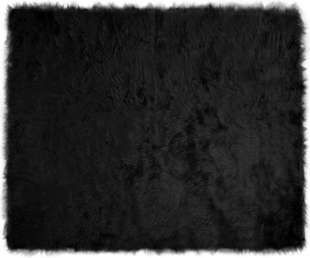 vidaXL Covor din Lână Faux Tafalla Negru 200 x 280 cm Poliester