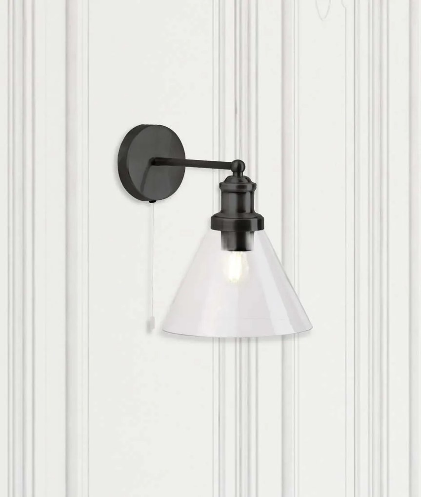 Aplica de perete design clasic Pyramid negru 1277BK SRT