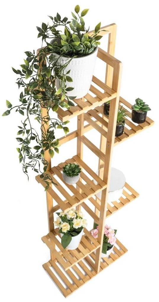Suport pentru plante G21 cu 6 niveluri, din bambus