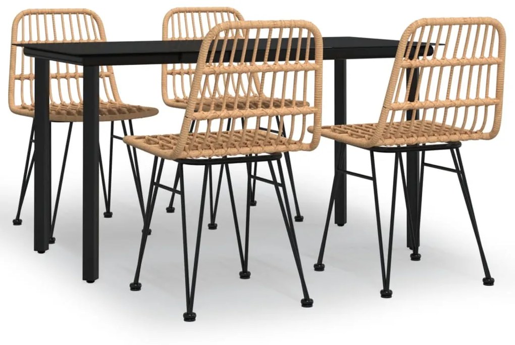 3157889 vidaXL Set mobilier de grădină, 5 piese, poliratan