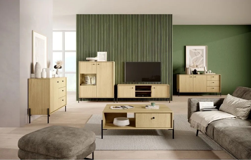 Masuta de cafea in decor stejar SCANDI 2S