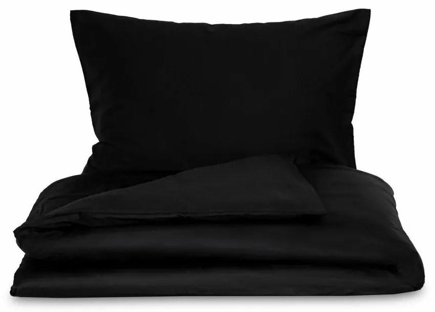 Lenjerie de pat din satin Luxury Collection, negru, 140 x 220 cm, 70 x 90 cm