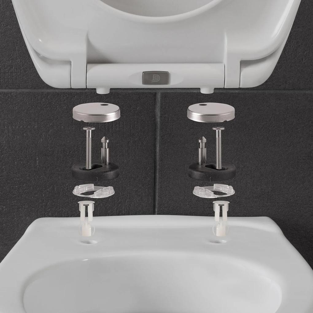 Kaiana, scaun de toaletă, în formă de O, pliabil automat, antibacterian, alb