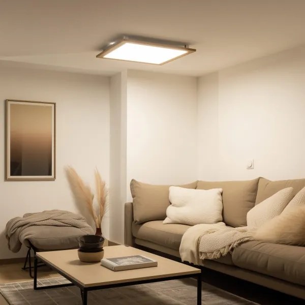 Brilagi - Corp LED dimabil SLIMFRAME WOOD LED/58W/230V 64x64 cm + telecomandă