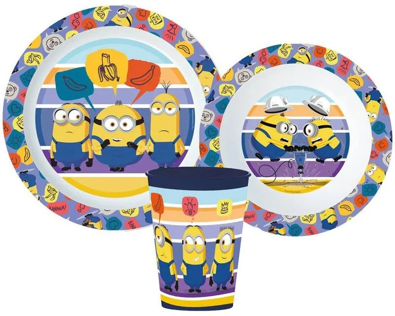 Minionii set de vase, set de plastic micro, cu pahar de 260 ml