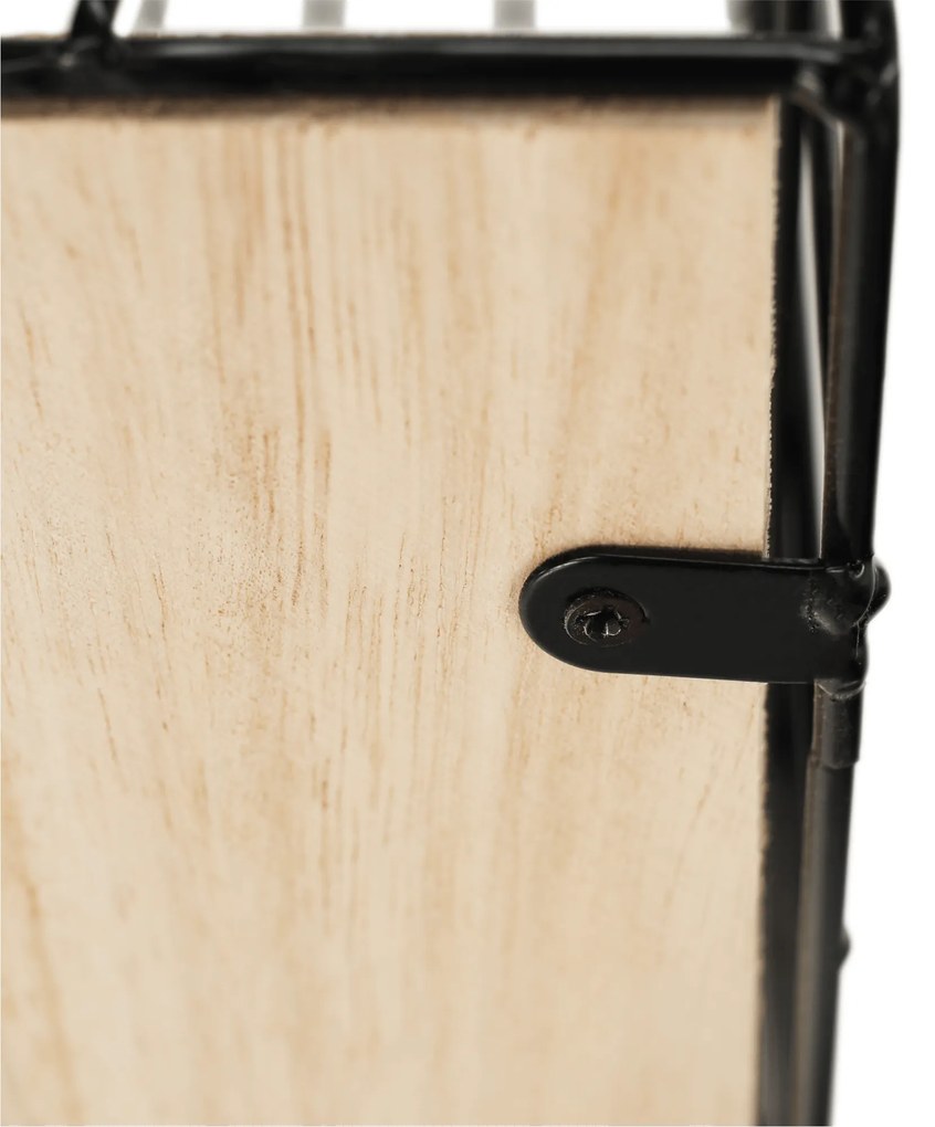 Set de 3 rafturi, natural/negru, AZURI