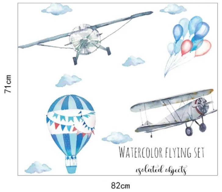 Sticker perete Baloons and Planes