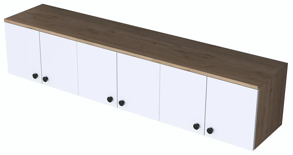 Dulap de perete Eladona 3 (Nuc + alb + negru). Promo -16%. 1107360