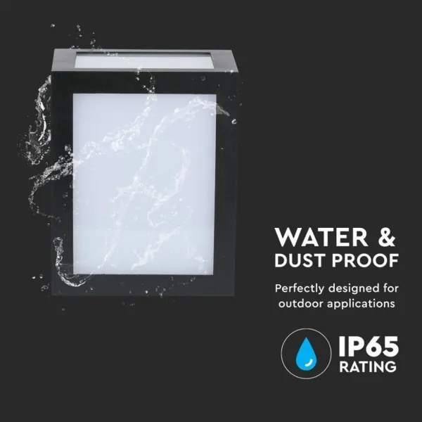 Aplica LED de perete pentru exterior, 12W, 230V, 4000K, IP65, neagră