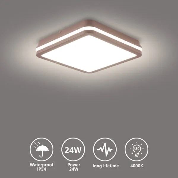 Brilagi - LED Plafonieră de exterior BENE LED/24W/230V 26x26 cm maro IP54