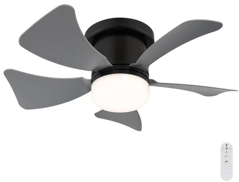 Globo 03609A - Ventilator de tavan HINES cu LED dimabil, 10W/230V, cu telecomandă, gri