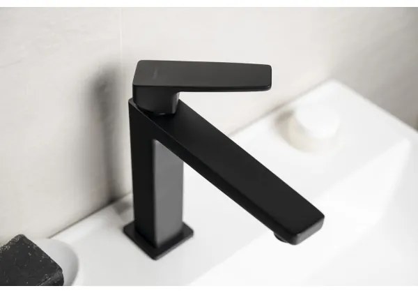 Sapho - Baterie pentru lavoar TURSI 19 cm negru mat