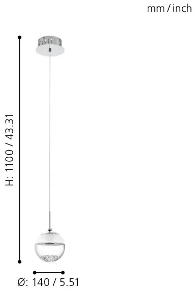 Eglo 93708 - Lampă suspendată MONTEFIO 1 LED/5W/230V