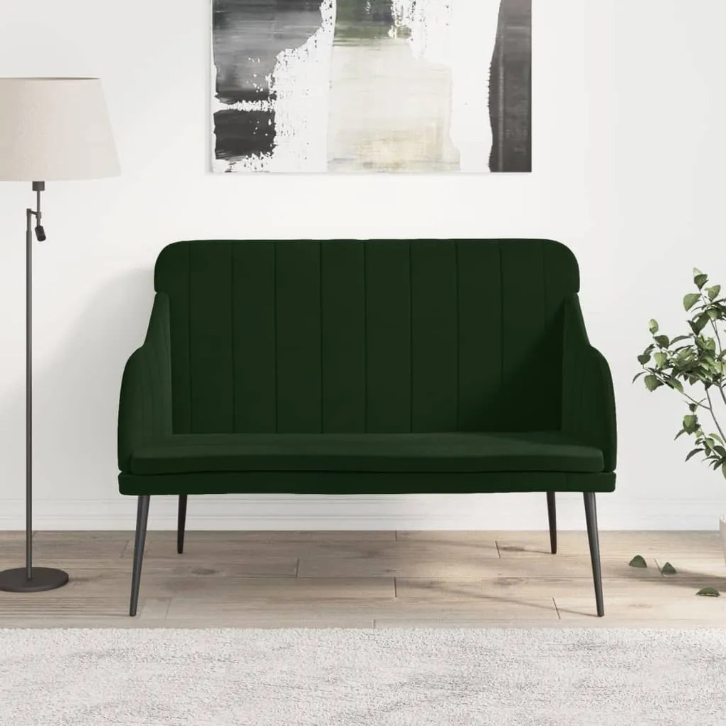 351466 vidaXL Bancă, verde închis, 110x76x80 cm, catifea
