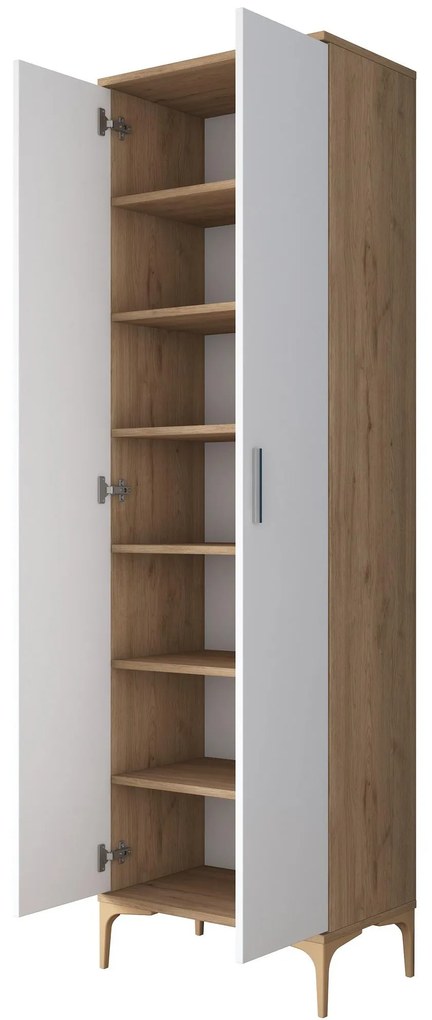 Dulap cu rafturi Jenaretta 2 (Nuc + alb). 1106728