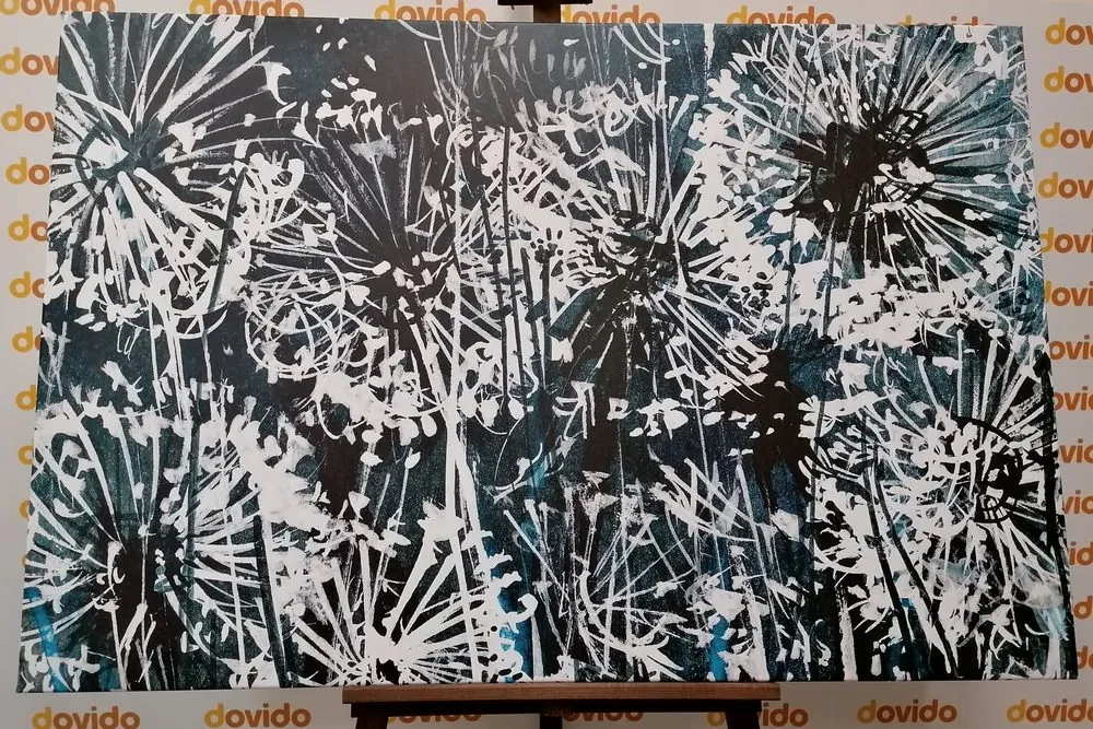Tablou păpădie cu elemente abstracte