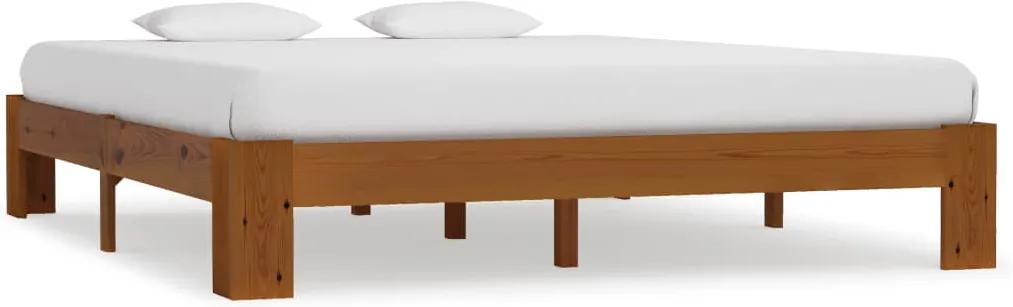 Cadru de pat, maro deschis, 160 x 200 cm, lemn masiv de pin