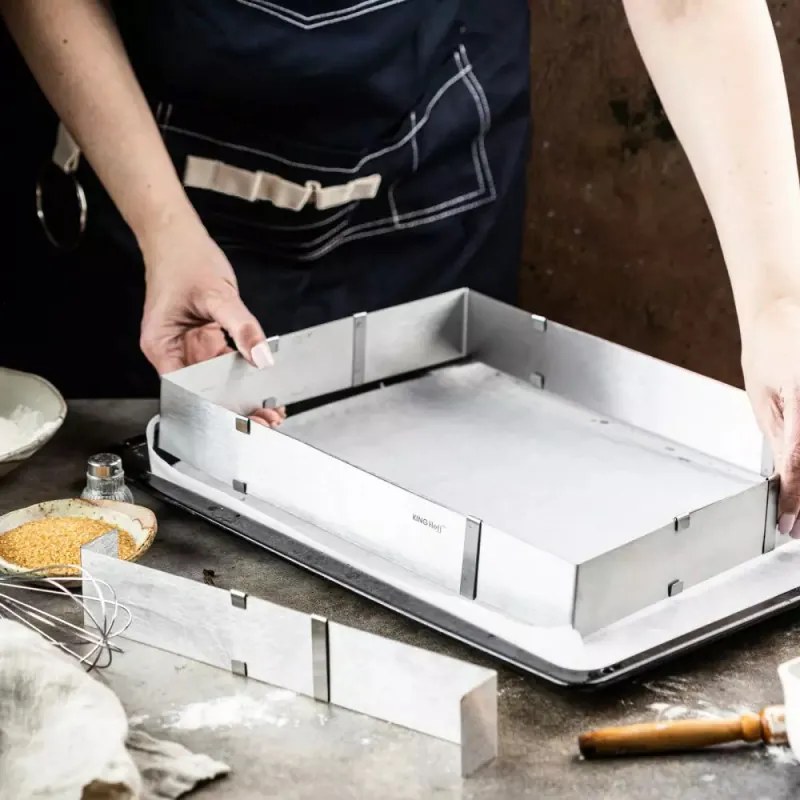 Resigilat: Forma de copt Kinghoff KH 1907, Reglabila 27,5-52,4 cm, Otel inoxidabil, Argintiu