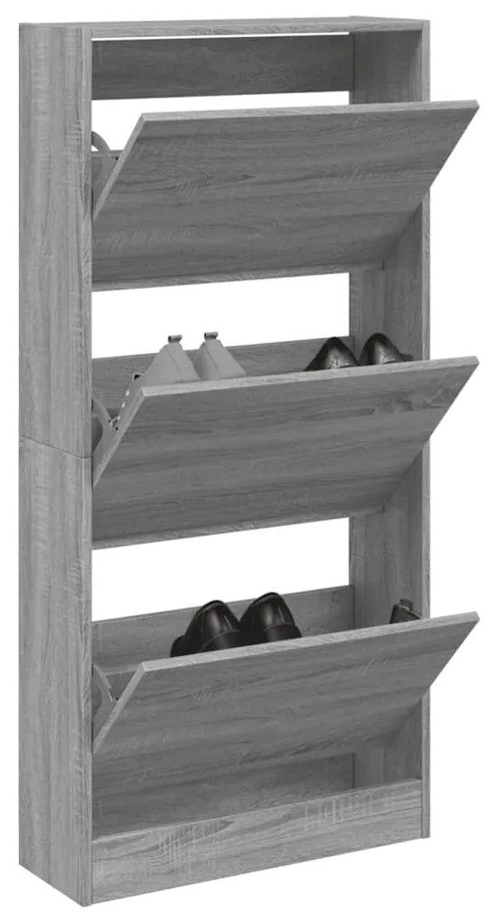 vidaXL Pantofar, gri sonoma, 60x21x125,5 cm, lemn prelucrat