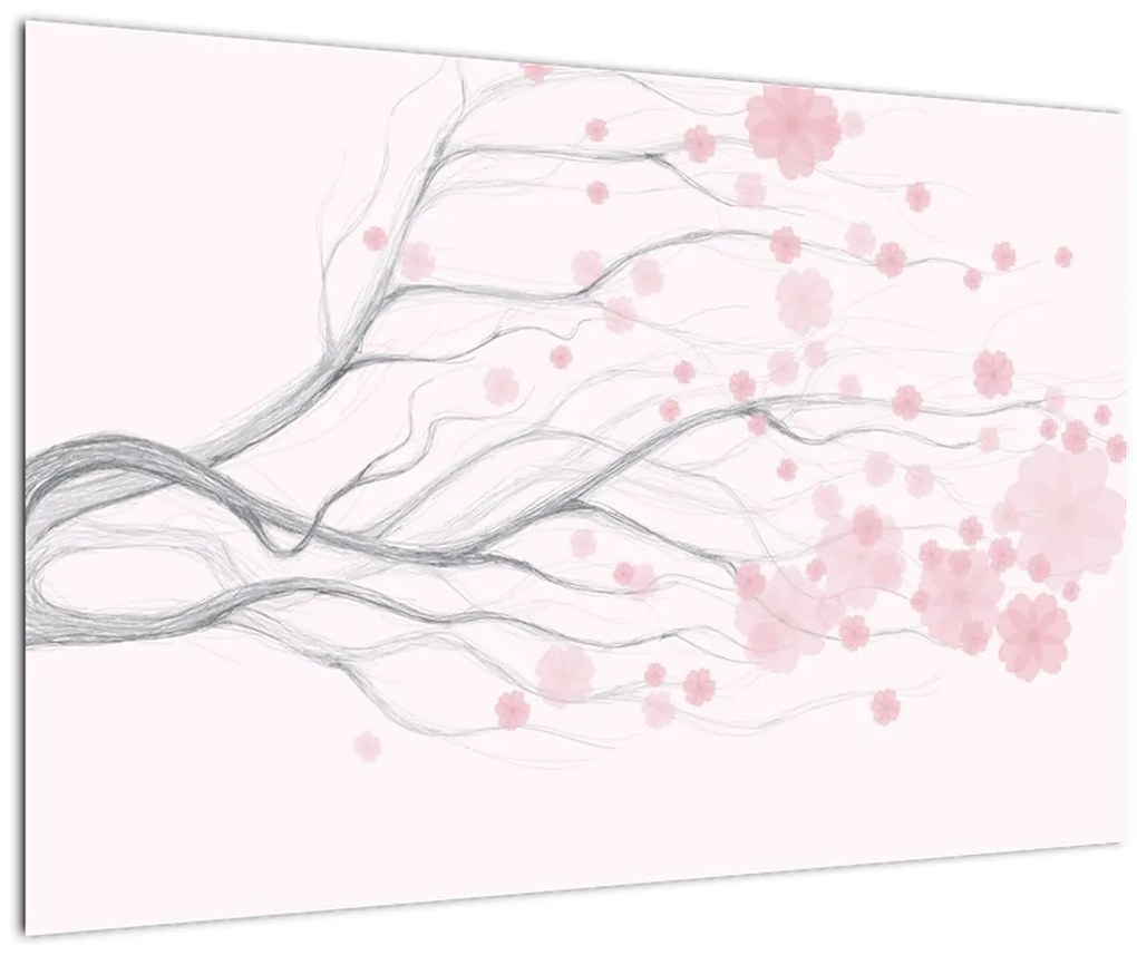 Tablou - Flori roz (90x60 cm)