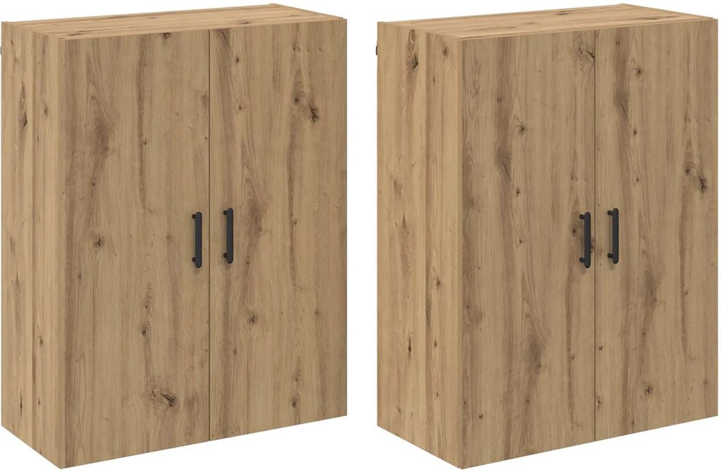 vidaXL Dulap montat pe perete 2 pcs Stejar Artizanal 69,5 x 34 x 90 cm