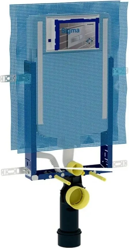 Rezervor incastrat Geberit Sigma cu cadru Kombifix pentru wc suspendat 109 cm, compact, montaj in caramida