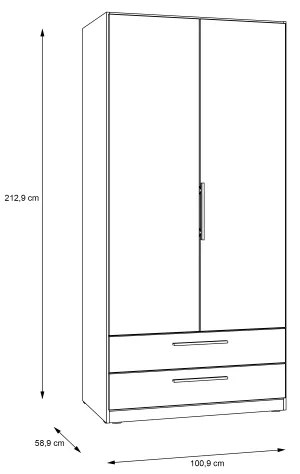 Dulap MARO 100 x 213 cm, stejar Artisan