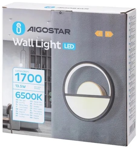 Aplică LED Aigostar LED/13,5W/230V 6500K negru/auriu