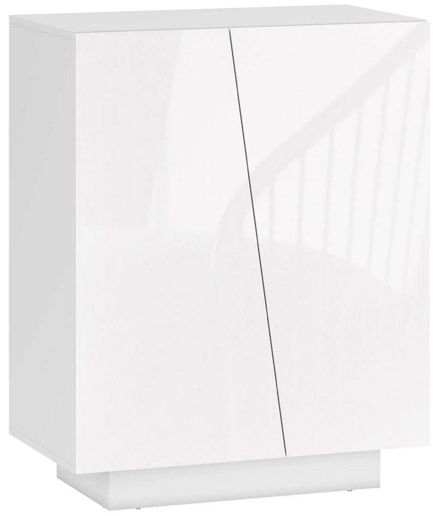 HOMCOM Dulap Multifuncțional cu 3 Nivele, Design Modern din PA Alb, Poliță Reglabilă, Bază Înălțată, 70x40x88 cm | Aosom Romania