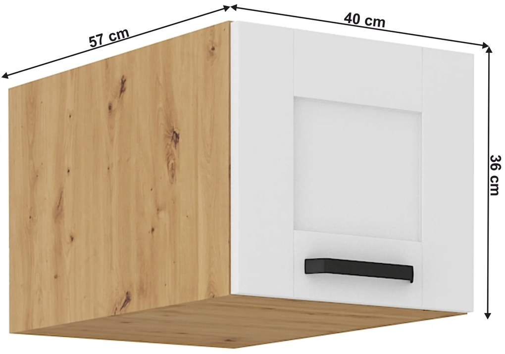 Dulap superior Lesana 2 (alb + stejar artisan) 40 NAGU-36 1F . 1063992