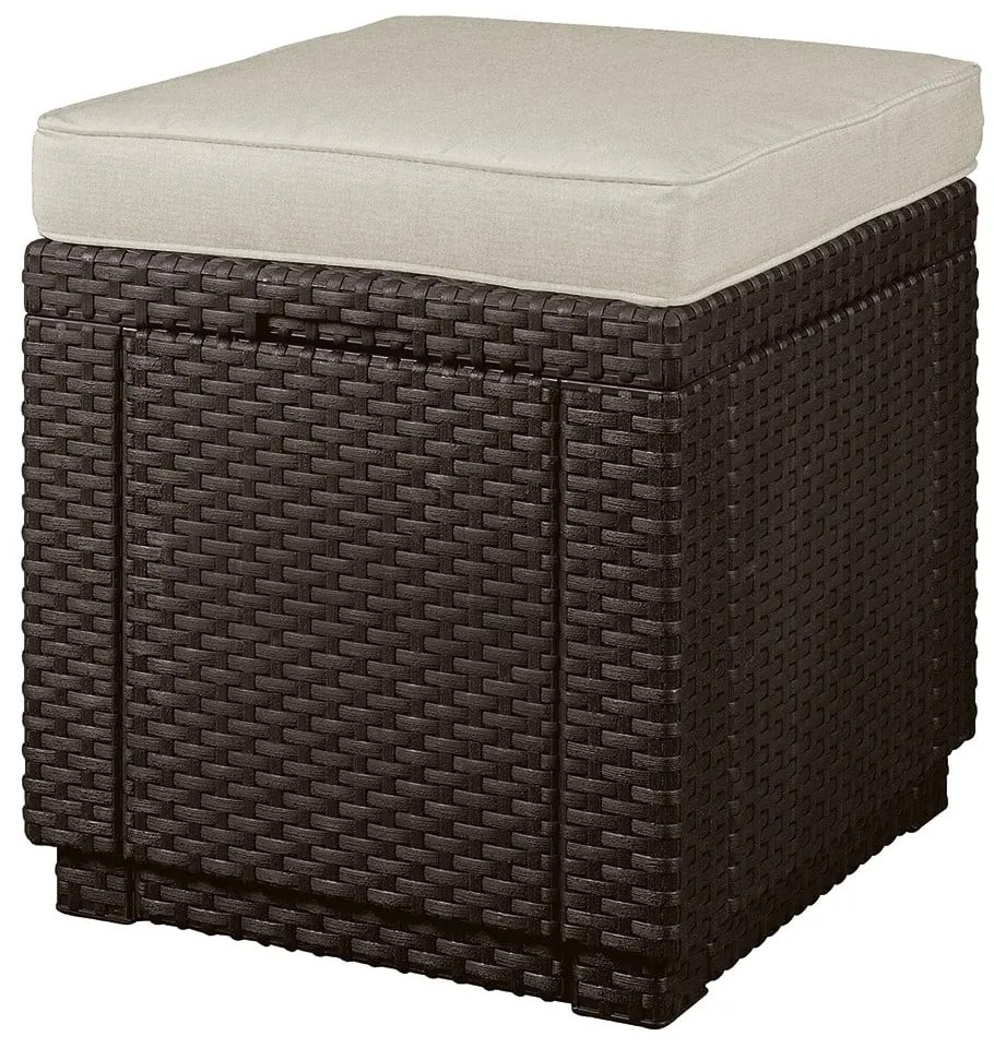 Taburet de grădină maro închis Cube – Keter