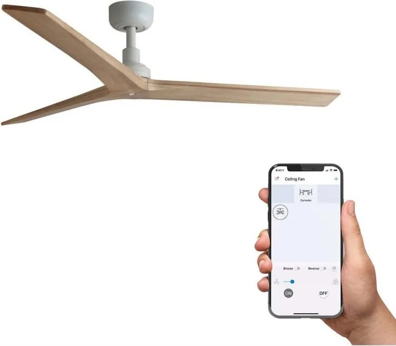 Ventilator smart sistem TUYA si telecomanda KLIM M 125cm, alb/ pin