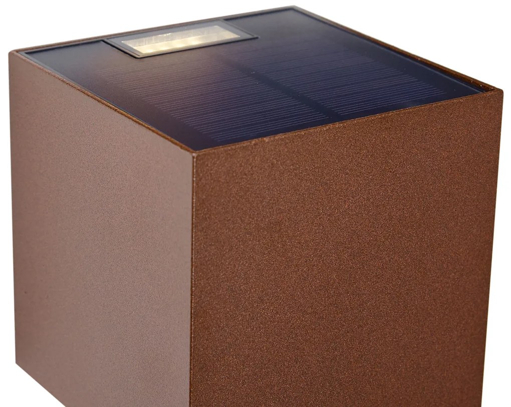 Lampă de perete de exterior Maro ruginiu Inclusiv LED 2 lumini IP65 cu funcție de reglare a intensității și solară - Charlene