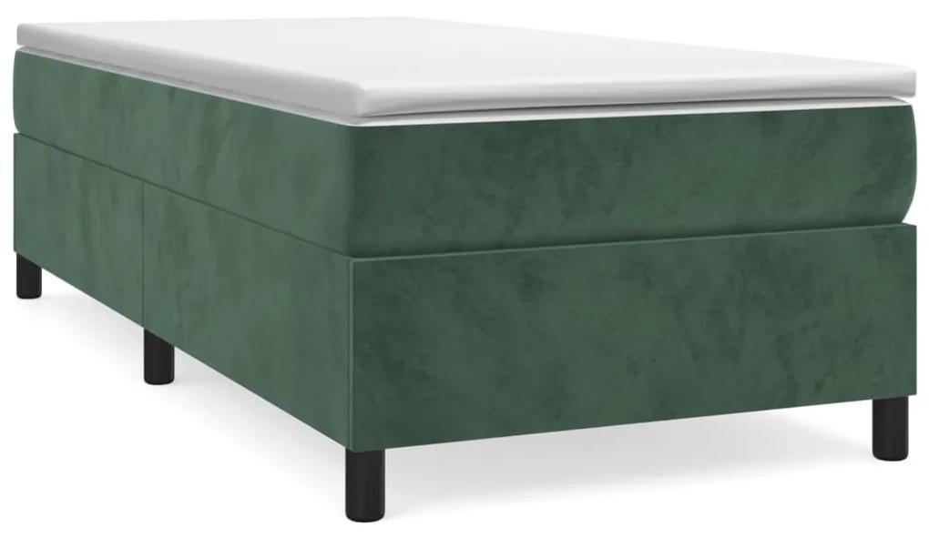 3121105 vidaXL Cadru de pat, verde închis, 100x200 cm, catifea