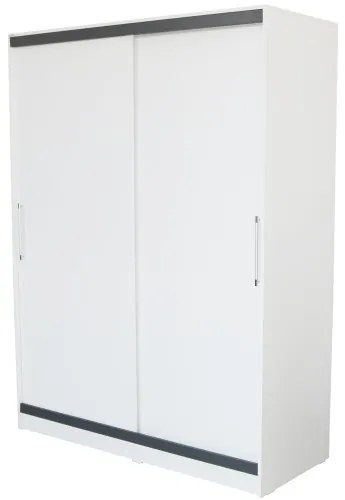 Dulap Verona cu usi culisante, 154x205x60 cm, Alb cu Gri