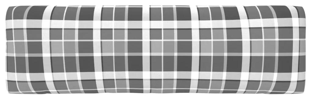 Canapea de mijloc din paleti de gradina, lemn pin gri tratat model gri carouri, canapea de mijloc, Gri, 1