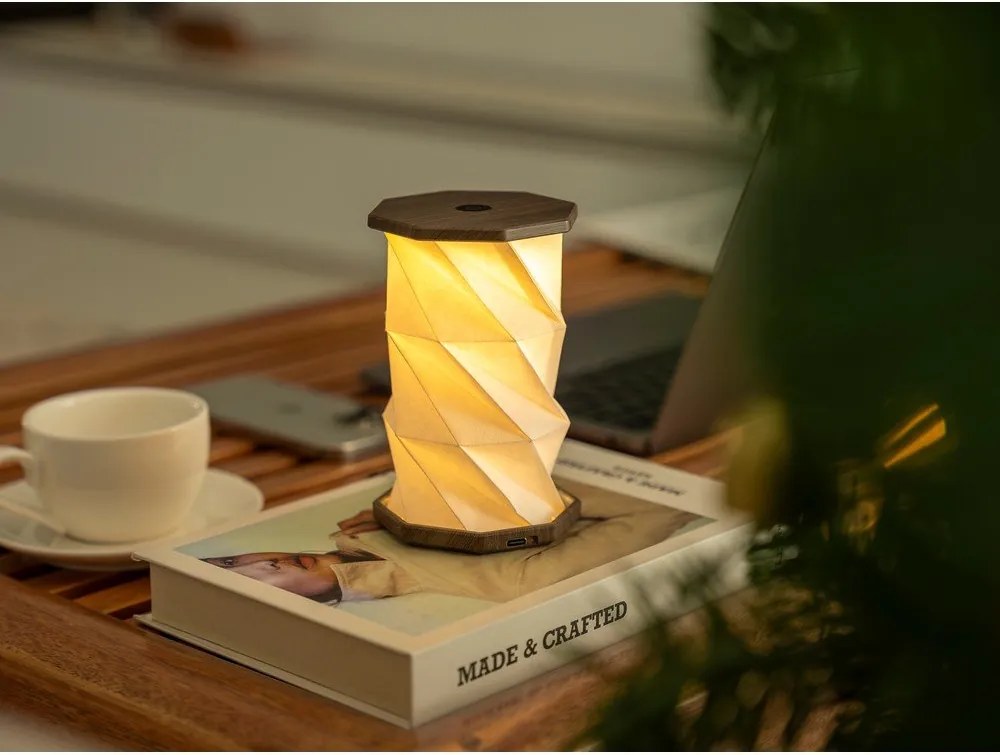 Decorațiune luminoasă albă/gri portabilă cu USB ø 8 cm Twist – Gingko